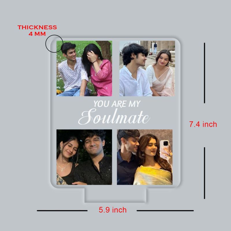 Personalized You are My Soulmate LED Night Lamp with 7 Color Changing Light Gift for Wife, Husband, Girlfriend, Boyfriend | Birthday Gift for Loveable Person